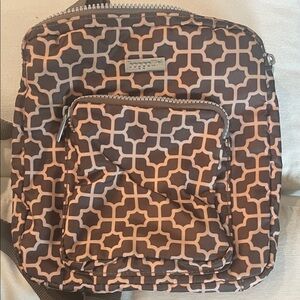 Baggallini Brown and Tan Patterned Crossbody Bag
